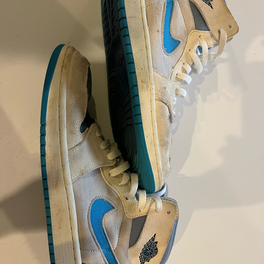 White and Blue Air Jordans